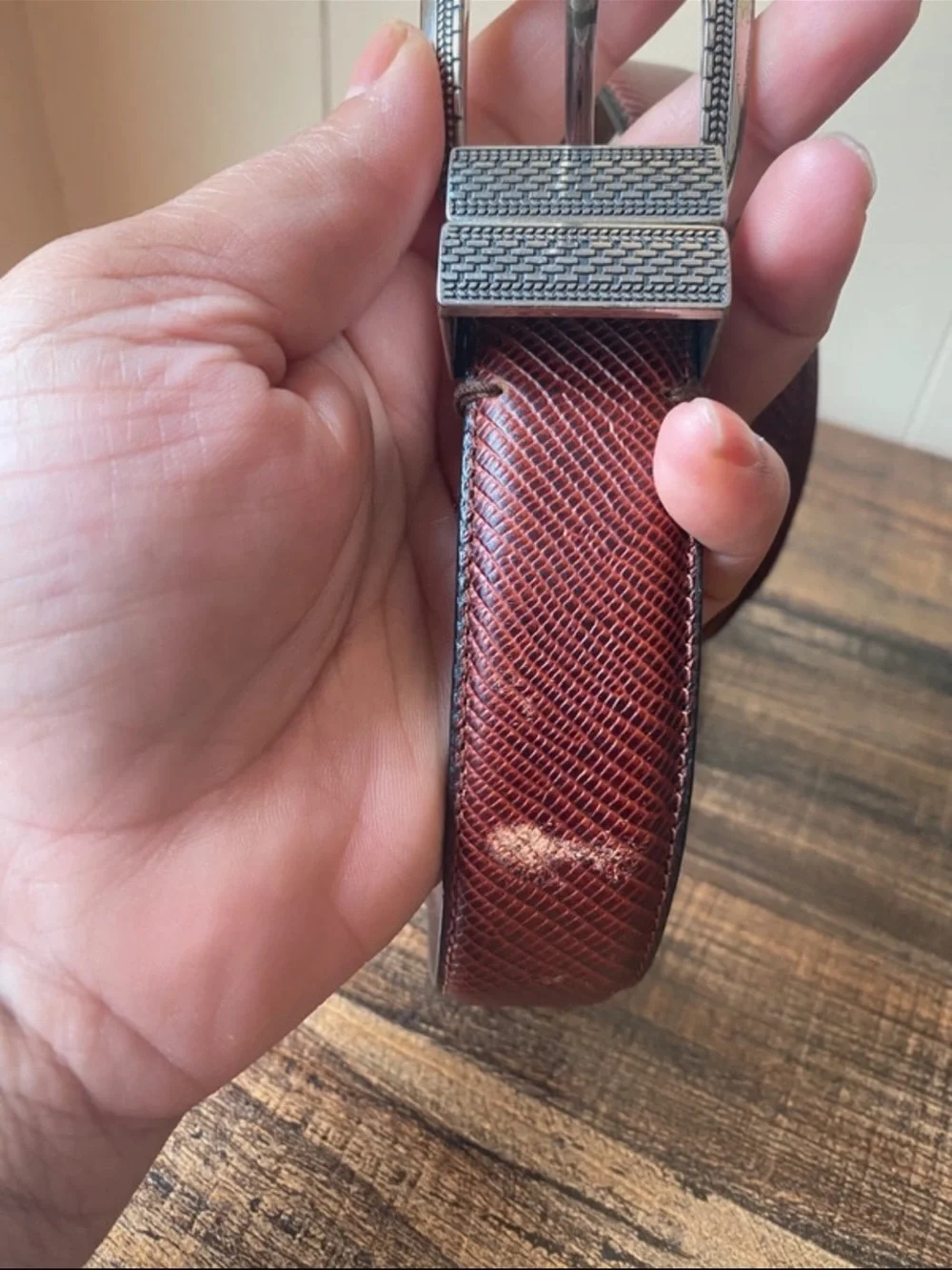 Florshiem Textured Leather Belt, 34”
